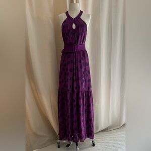 Like new! Vintage Tibi 100% silk halter maxi dress size 2